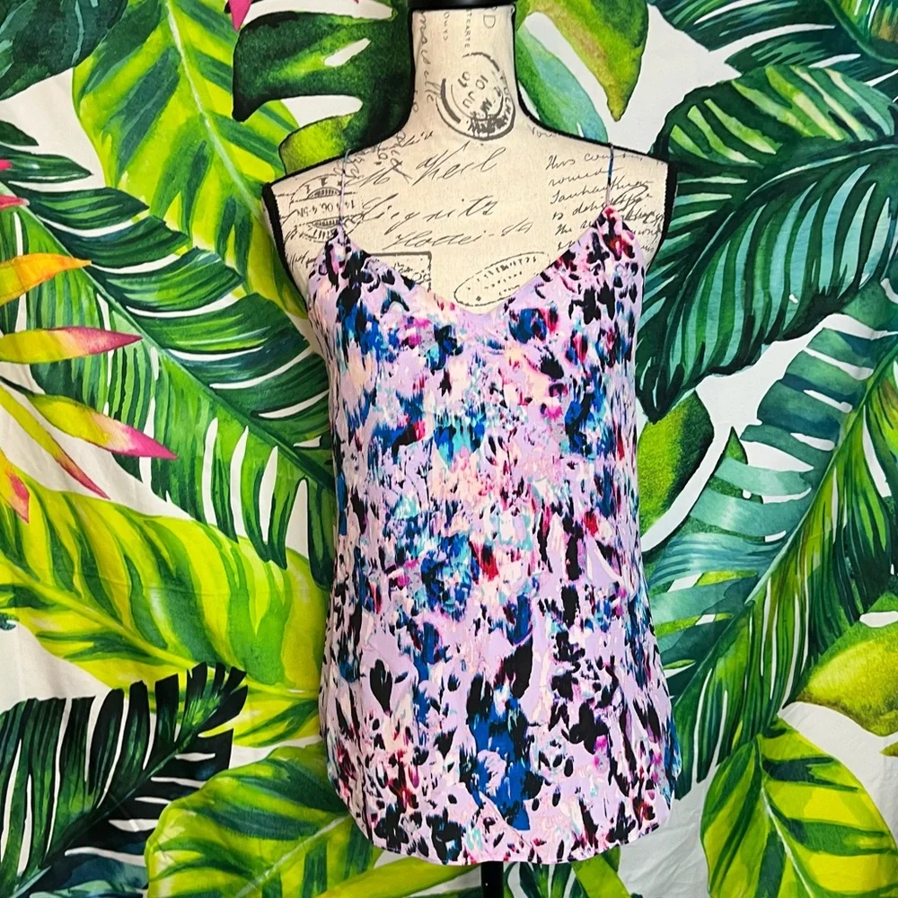 J. Crew XS/2 Purple Spotted Multicolor Spring Summer Office Dressy Camisole